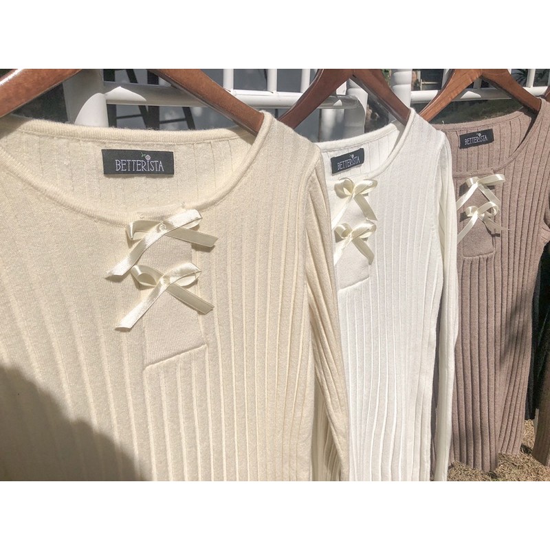 Áo len dài tay Janet (với 2 nơ xinh) | BigBuy360 - bigbuy360.vn