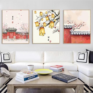Tranh sơn dầu số hoá DIY tranh chữ hán cổ trang trang trí nhà cửa