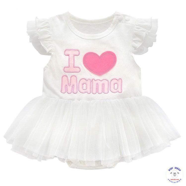 Body váy I love mama / I love papa cho bé gái - hàng Quảng Châu cao cấp