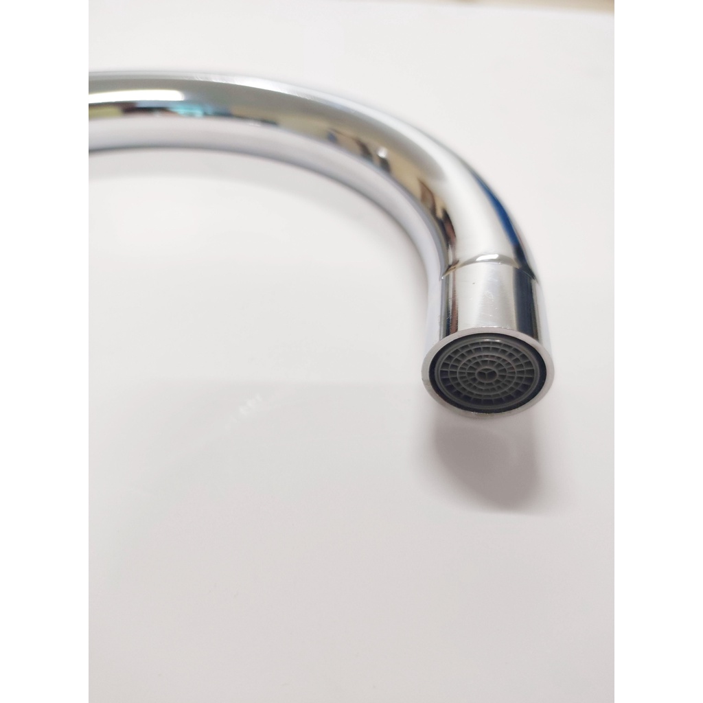 Vòi rửa chén bát lạnh gắn tường thân cứng inox 304 mạ màu bạc cao cấp