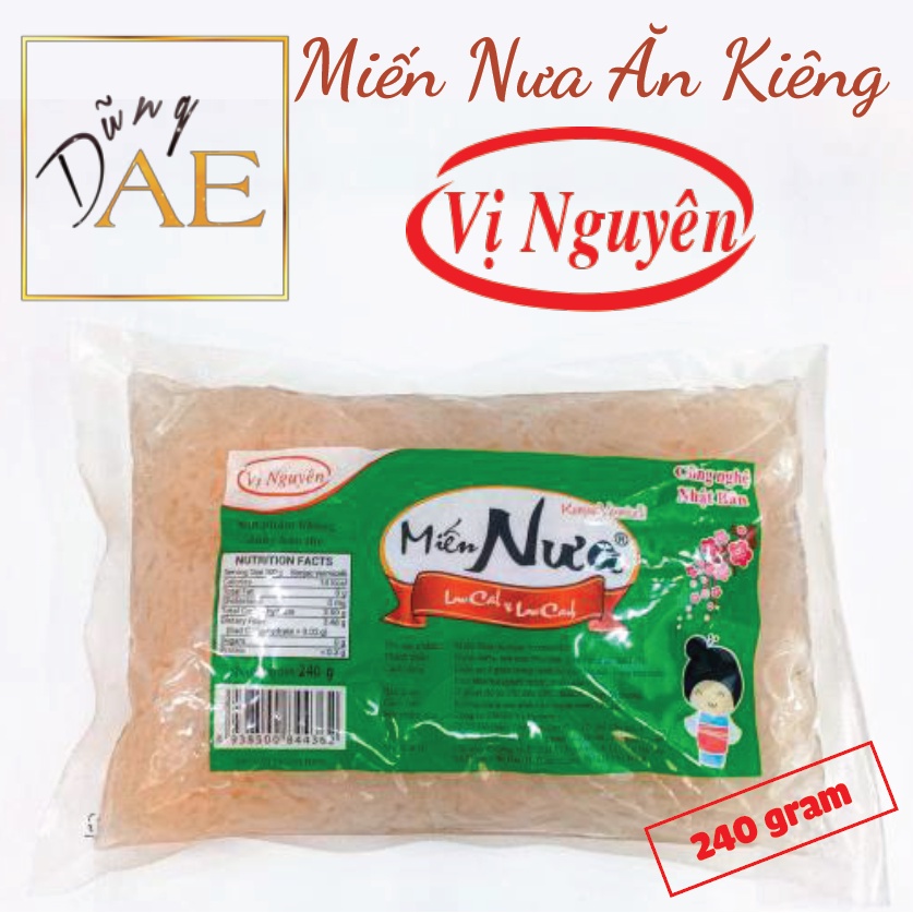 Miến Nưa Vị Nguyên ăn kiêng Keto, Das, Lowcarb, Eatclean - Gói 240 gram