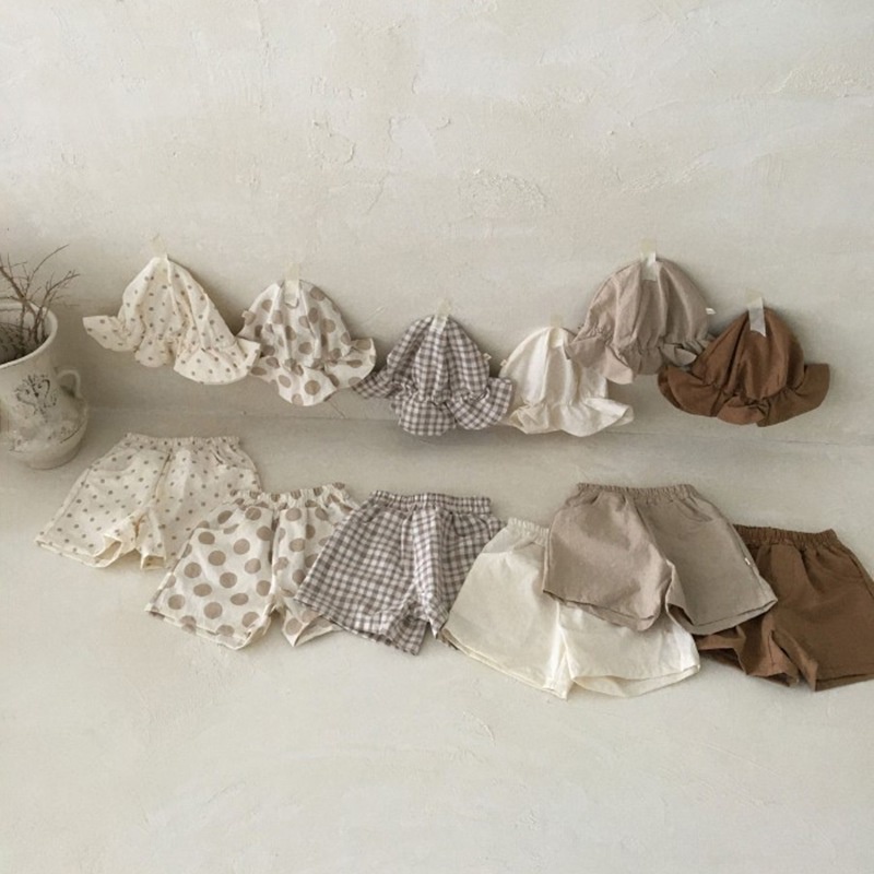 Quần Short Cotton Lanh Họa Tiết Chấm Bi Phong Cách Hàn Quốc Thời Trang Mùa Hè Cho Bé