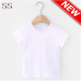 Áo thun trơn màu trắng cho bé trai