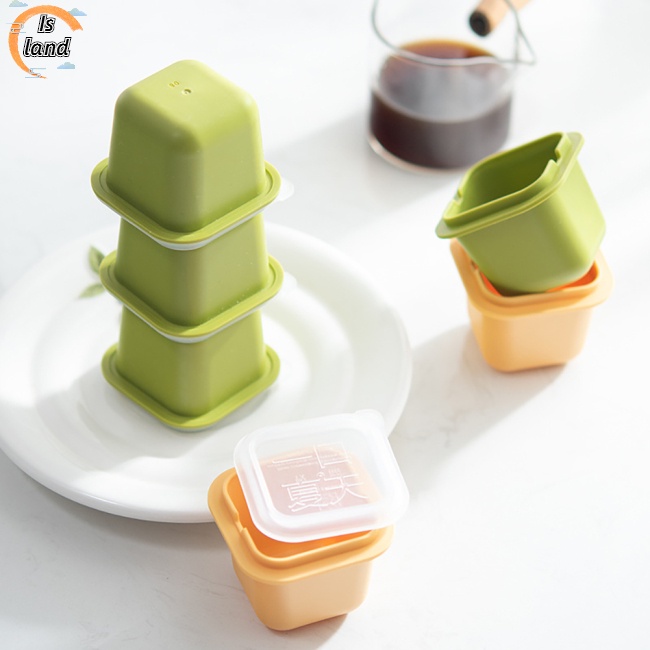 Bộ 6 Khuôn Silicone Làm Đá Viên Hình Vuông Có Nắp Trong Suốt Tiện Dụng