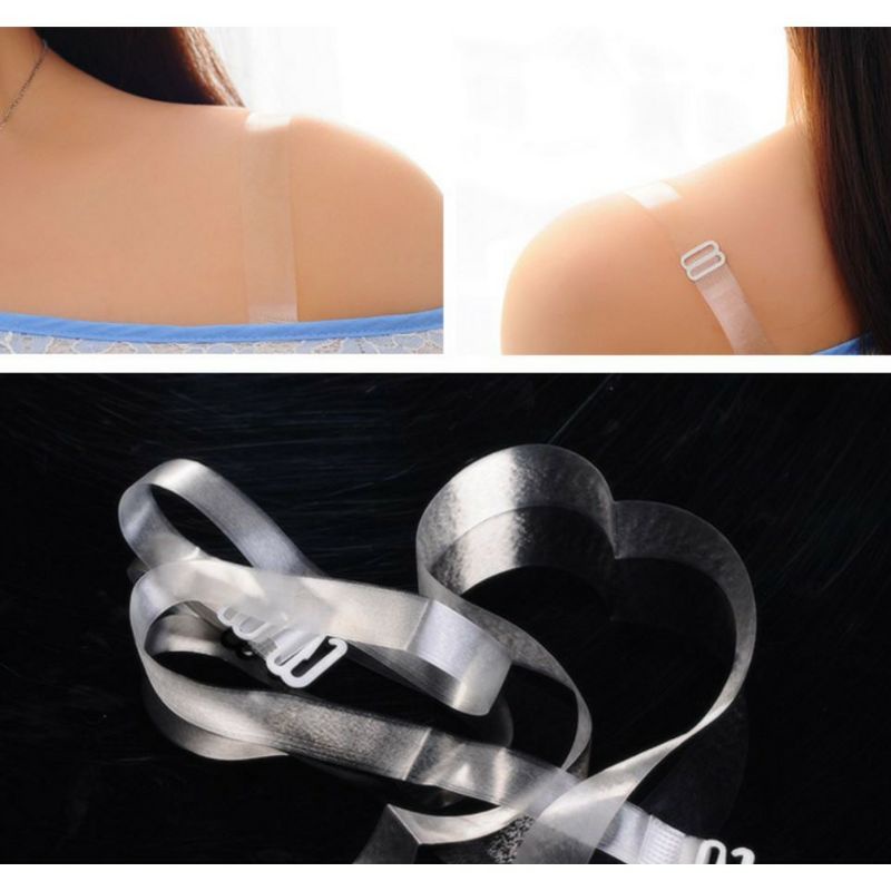 Set 2 Dây Áo Con Trong Suốt Quai Dẹt - Quai Tròn  Siêu Dai Siêu Đẹp Phụ Kiện Cho Chị Em