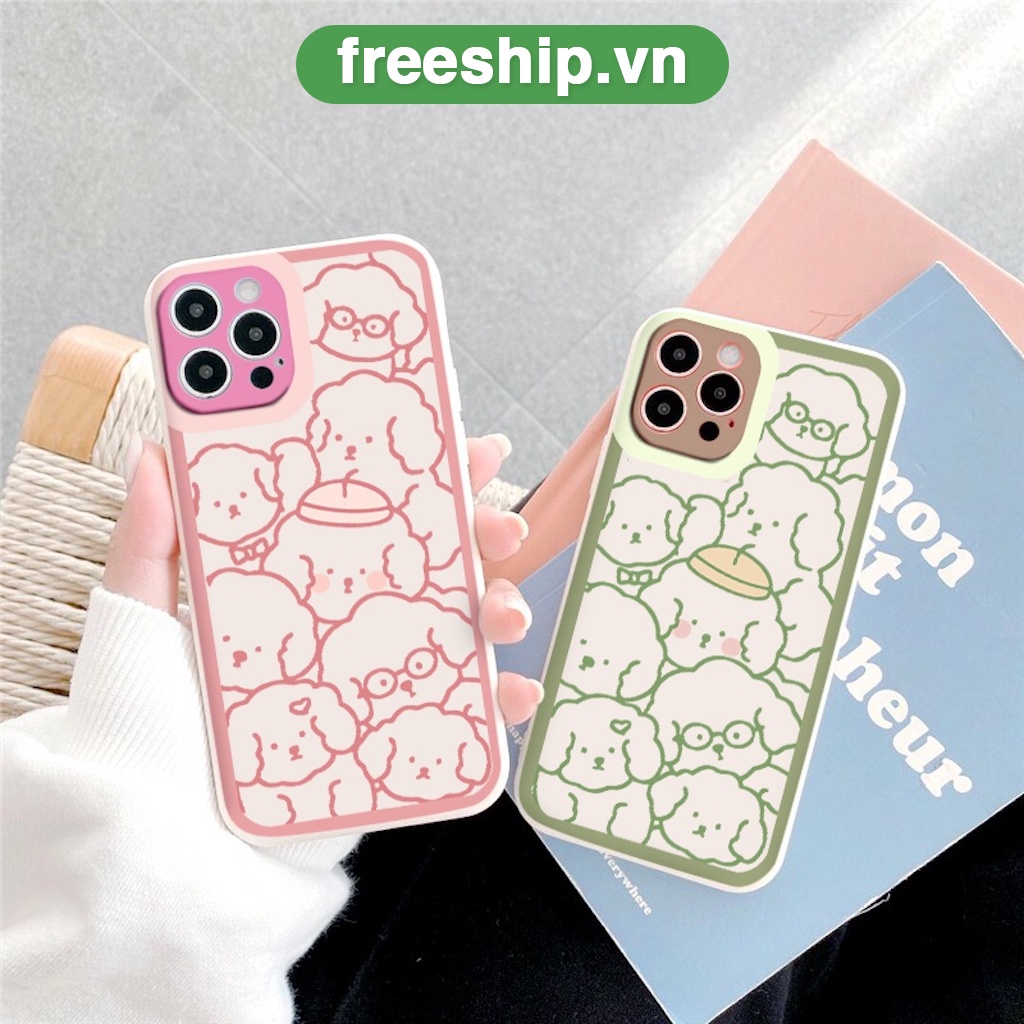 Ốp lưng iphone Cute Sheep trong cạnh vuông 6/6plus/6s/6splus/7/7plus/8/8plus/x/xr/xs/11/12/13/pro/max/plus/promax