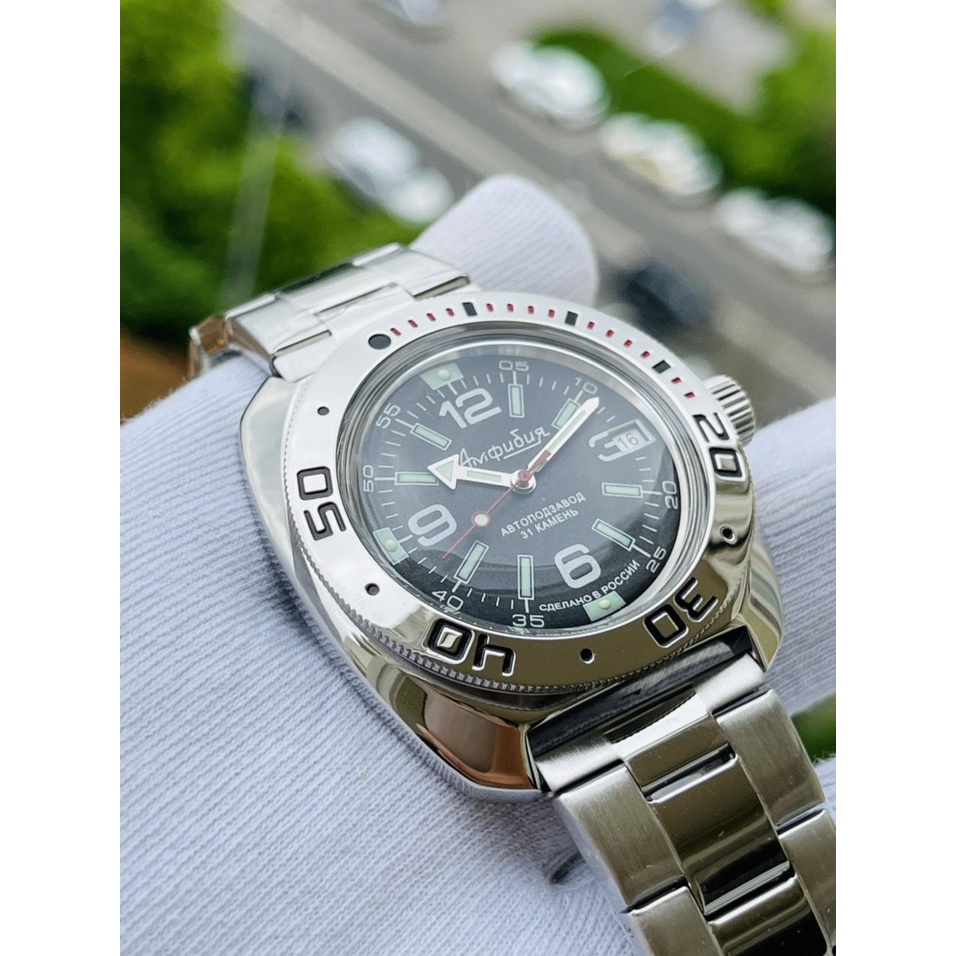 Đồng hồ Nga Vostok Amphibia 710640. Đồng hồ nam Vostok máy cơ tự động Automatic, size mặt 42, chống nước tốt 20 ATM