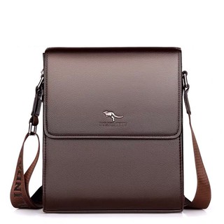 Túi đeo chéo nam da bò T76 BOLINDAISHU KT 28x23x6,5cm bảo hàng 12 tháng (Nâu-Đen)