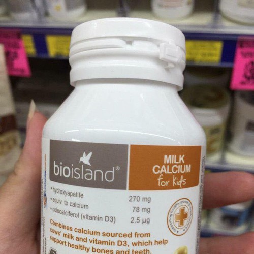 [ Chính Hãng BILL ÚC ] Canxi Milk Bio Island - Milk Calcium For Kid 90 Viên