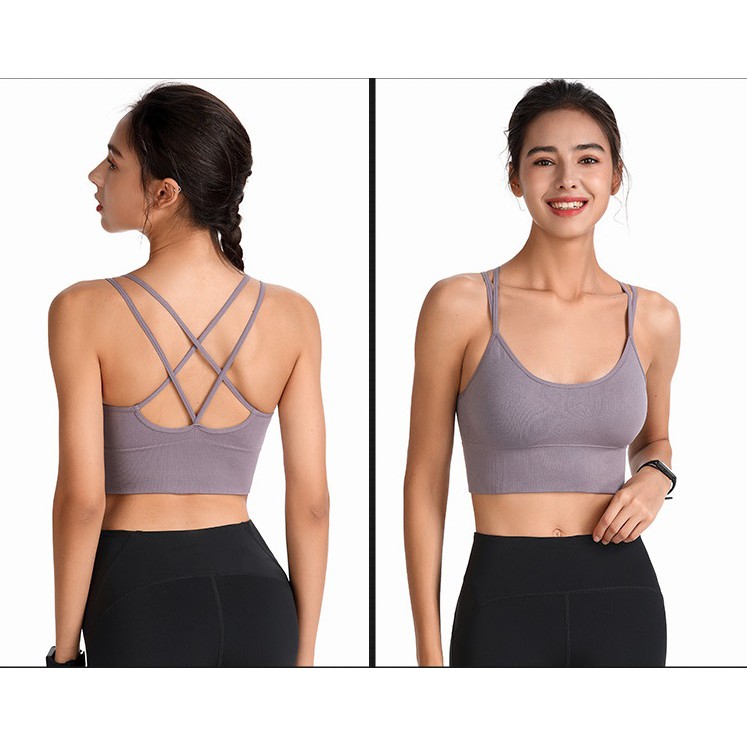 Áo Bra Dây Tập Gym Yoga Nữ ❤️SIÊU RẺ❤️ Dáng Ôm Croptop Thun Siêu Mềm Mịn Có Mút Ngực Đồ tập Rẻ Mà Đẹp 𝐆𝐘𝐌𝐒𝐓𝐎𝐑𝐄 811