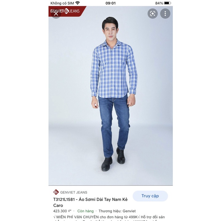 ✖Quần Jeans Nam GENVIET Co Giãn Lỗi Dằn Khóa Túi Sau - 3377 Vui lòng xem hình ảnh thật