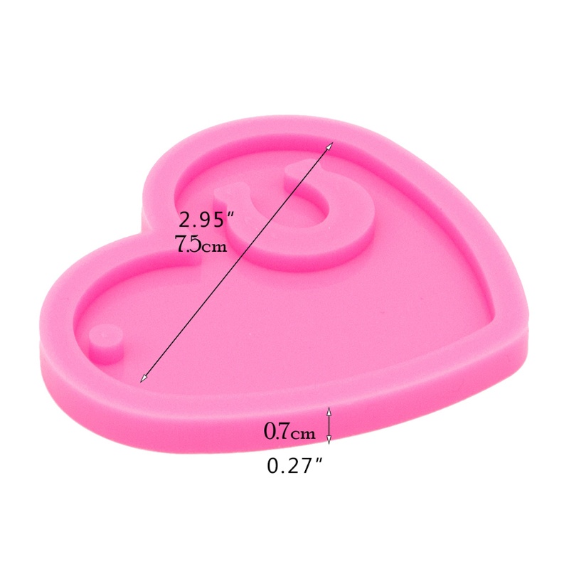 Khuôn Silicone Epoxy UV Làm Móc Khóa / Trang Sức Thủ Công Hình Trái Tim / Móng Ngựa