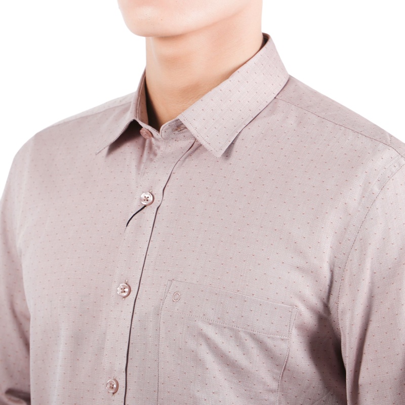 Áo sơ mi dài tay Nam Owen Bamboo Regular Fit màu Nâu be - AR23197D