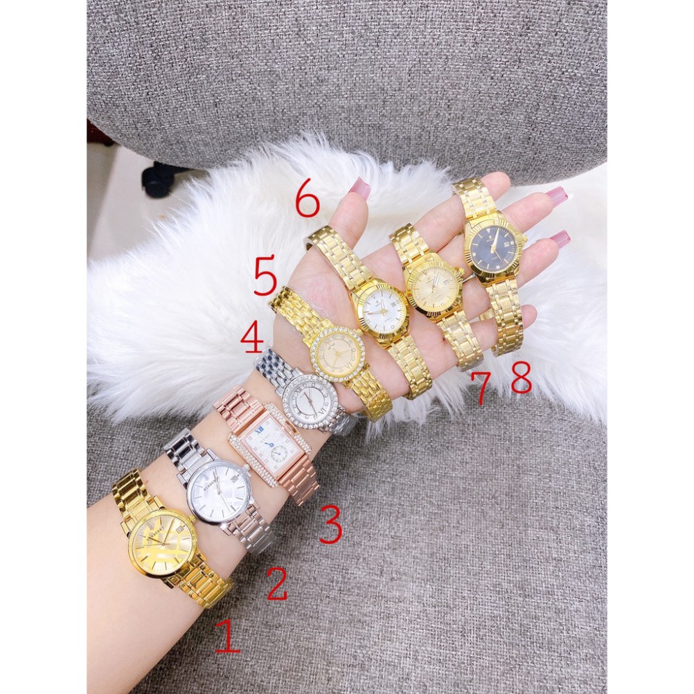 Đồng hồ nữ quai hợp kim thời trang các hãng , bền màu không rỉ , chống nước , bảo hành 6t tặng kèm pin và hộp