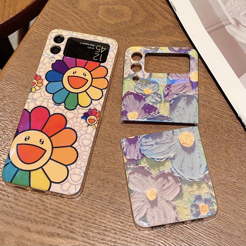 Thời Trang Ốp Điện Thoại imd silicone Hình Hoa Cho samsung galaxy z flip 4 flip 3 flip5