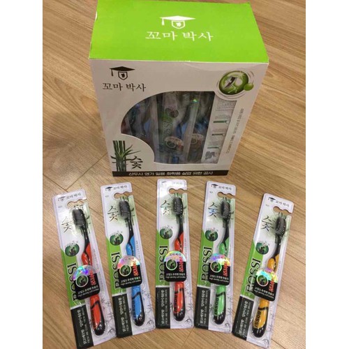 { 1 HỘP /30 CÂY} Bàn chải đánh răng Bossi than tre hoạt tính Hàn Quốc