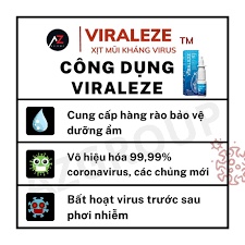 Xịt mũi Viraleze 10ml kháng và diệt SARS-CoV-2 hiệu quả date mới