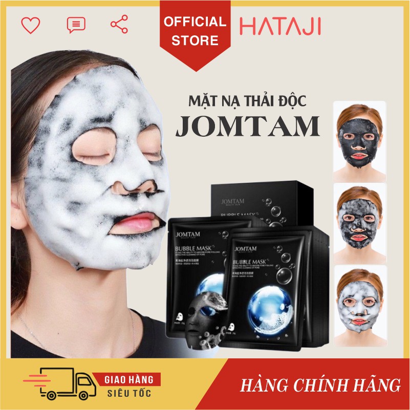 Mặt nạ thải độc sủi bọt Jomtam than tre hoạt tính dưỡng da làm sạch se khít chân lông HATAJI STORE