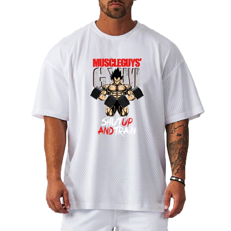 Áo Thun Thể Thao Tay Ngắn Phối Lưới Khô Thoáng Nhanh Thời Trang Cho Nam