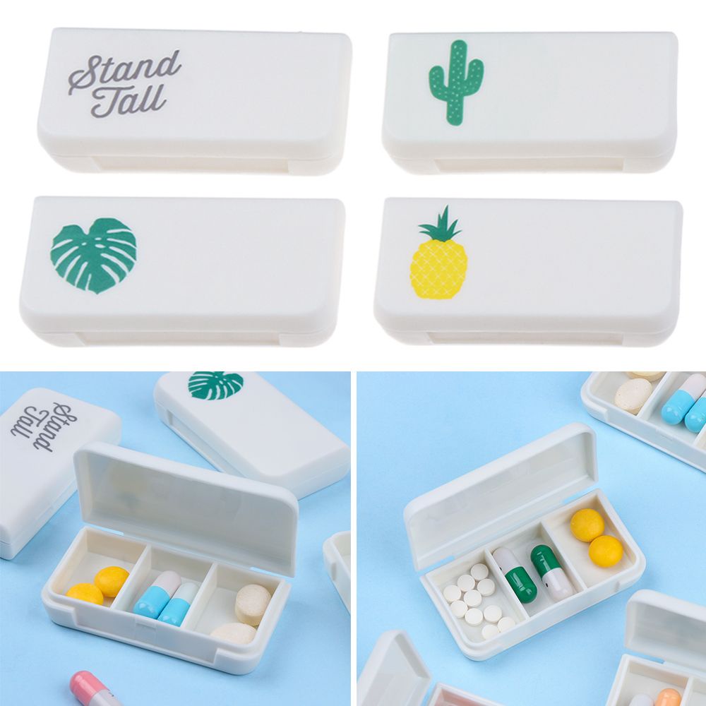 Hộp đựng thuốc mini 3 ngăn chống bụi mang đi du lịch tiện lợi
