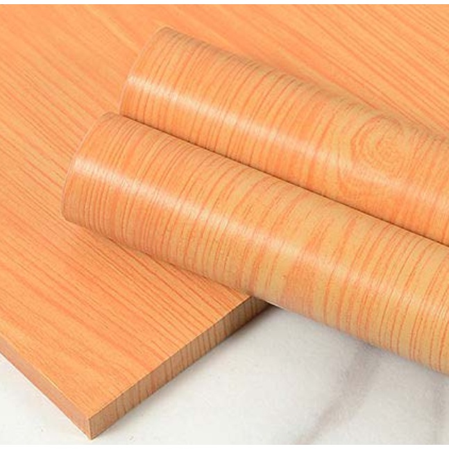 Decal giấy dán tường VÁN MỎNG VÀNG TRƠN khổ 60cm keo sẵn