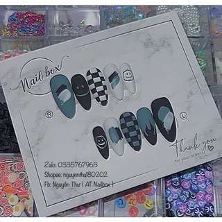 Nailbox thiết kế - Nailbox nhám kẻ caro và lửa