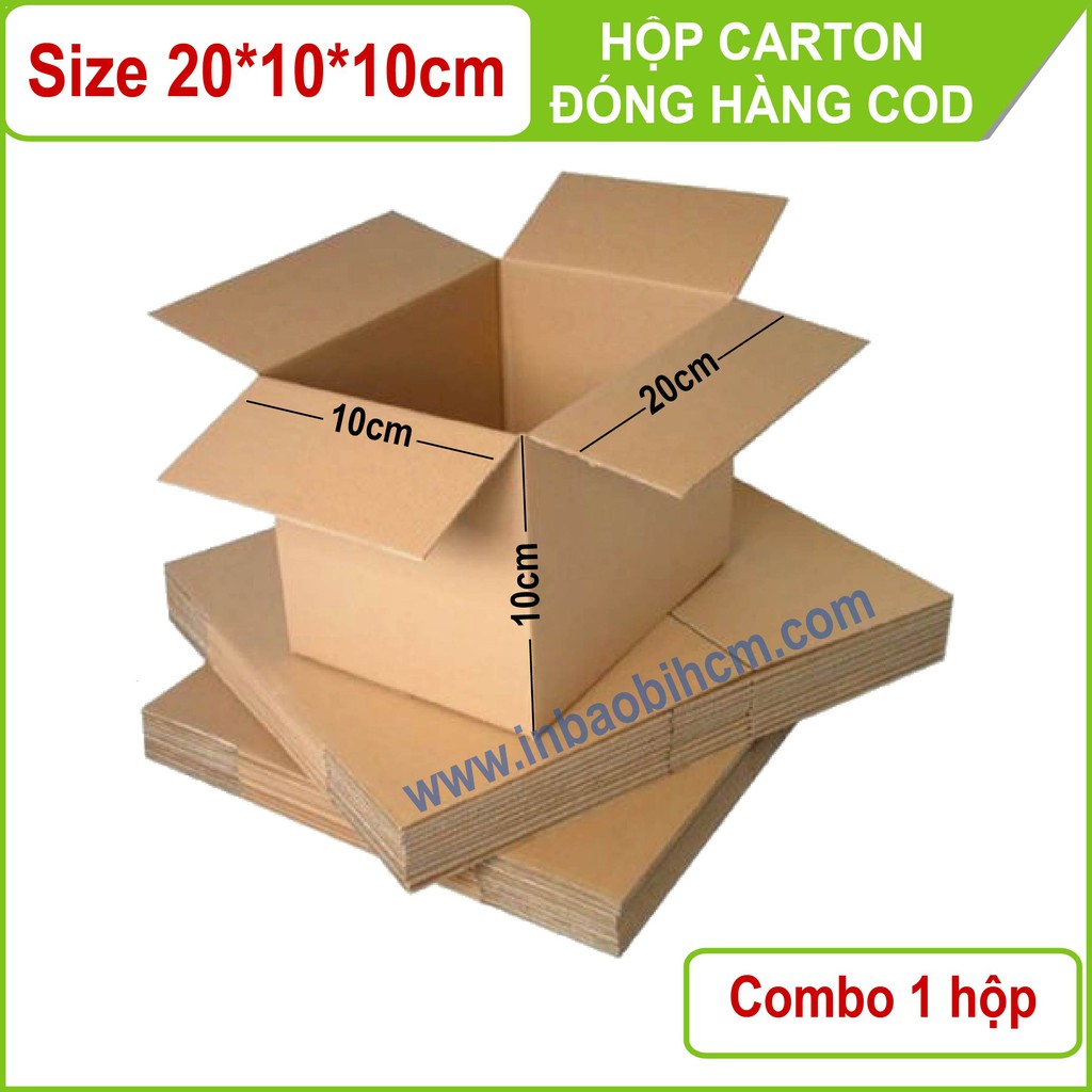 01 hộp carton đóng hàng 20x10x10 cm (Thùng giấy - Hộp giấy carton giá rẻ)