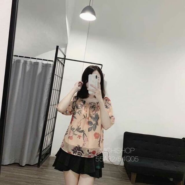 Áo voan hoa hồng