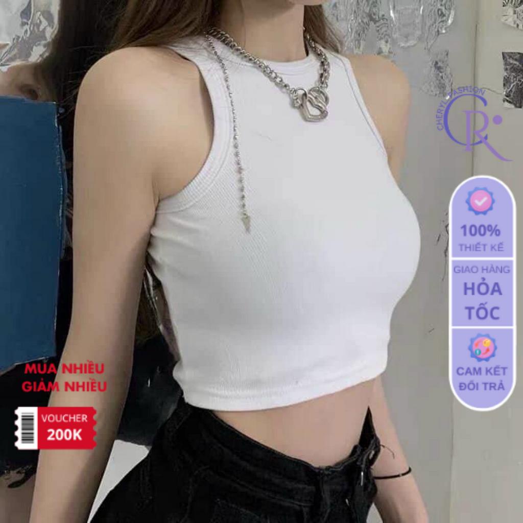 Áo 3 lỗ nữ croptop thun ôm sát body tôn dáng thấm hút mồ hôi tốt co giãn mạnh- CHR206
