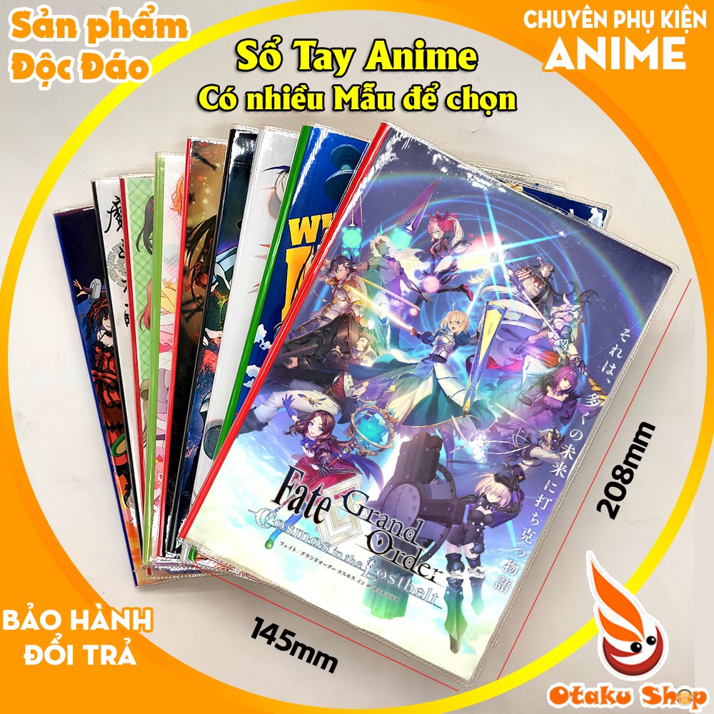 Sổ tay Anime Fate Grand Order khổ A5 bìa in hình hoạt hình xinh xắn giấy dày có kẻ sọc 120 trang chuyên dành cho Otaku