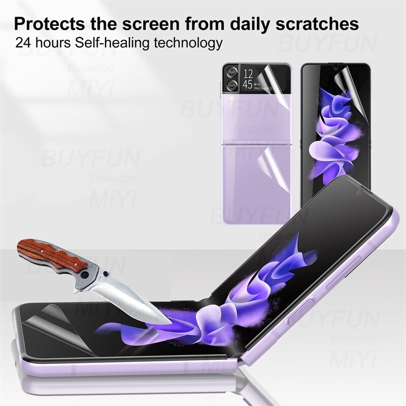 Miếng dán bảo vệ mặt trước + mặt sau + camera cho Galaxy Z Flip 3 (có bán lẻ)