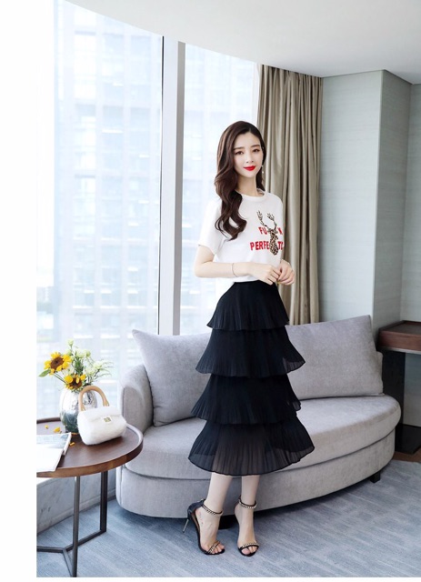 Chân Váy Dập Ly Bốn Tầng | BigBuy360 - bigbuy360.vn