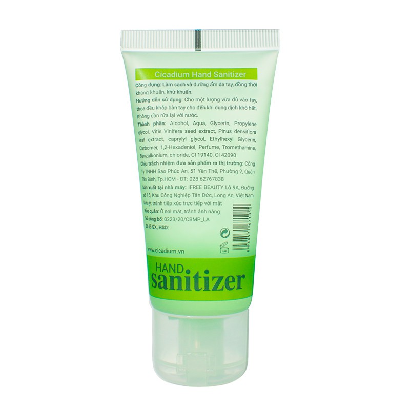 Gel rửa tay khô kèm dưỡng ẩm da tay Cicadium Hand Sanitizer 50ml | BigBuy360 - bigbuy360.vn