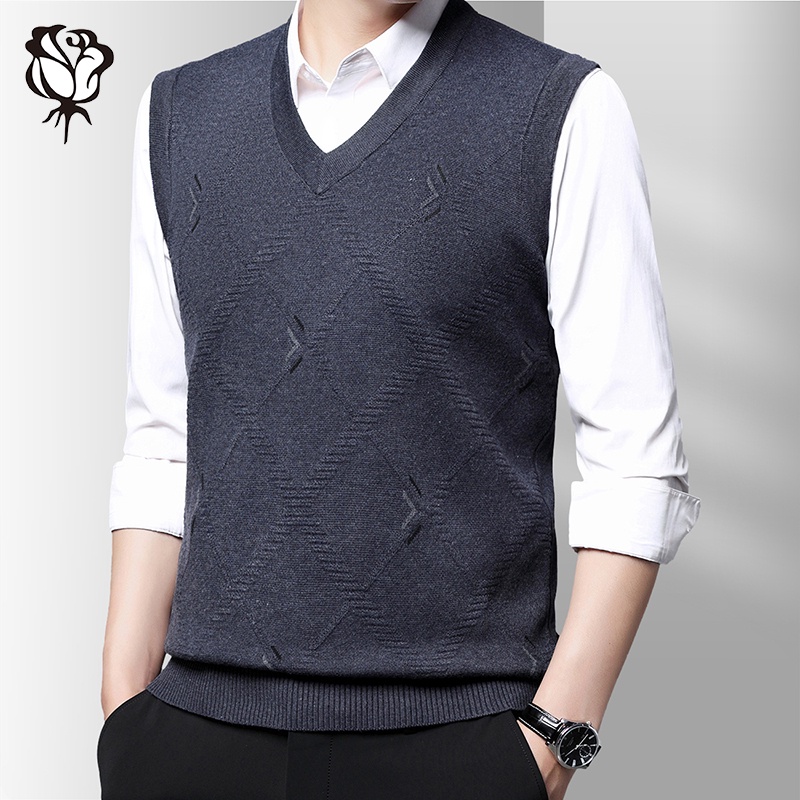 Áo Len Dệt Kim Sát Nách Có 3 Màu Thời Trang Dành Cho Nam Giới