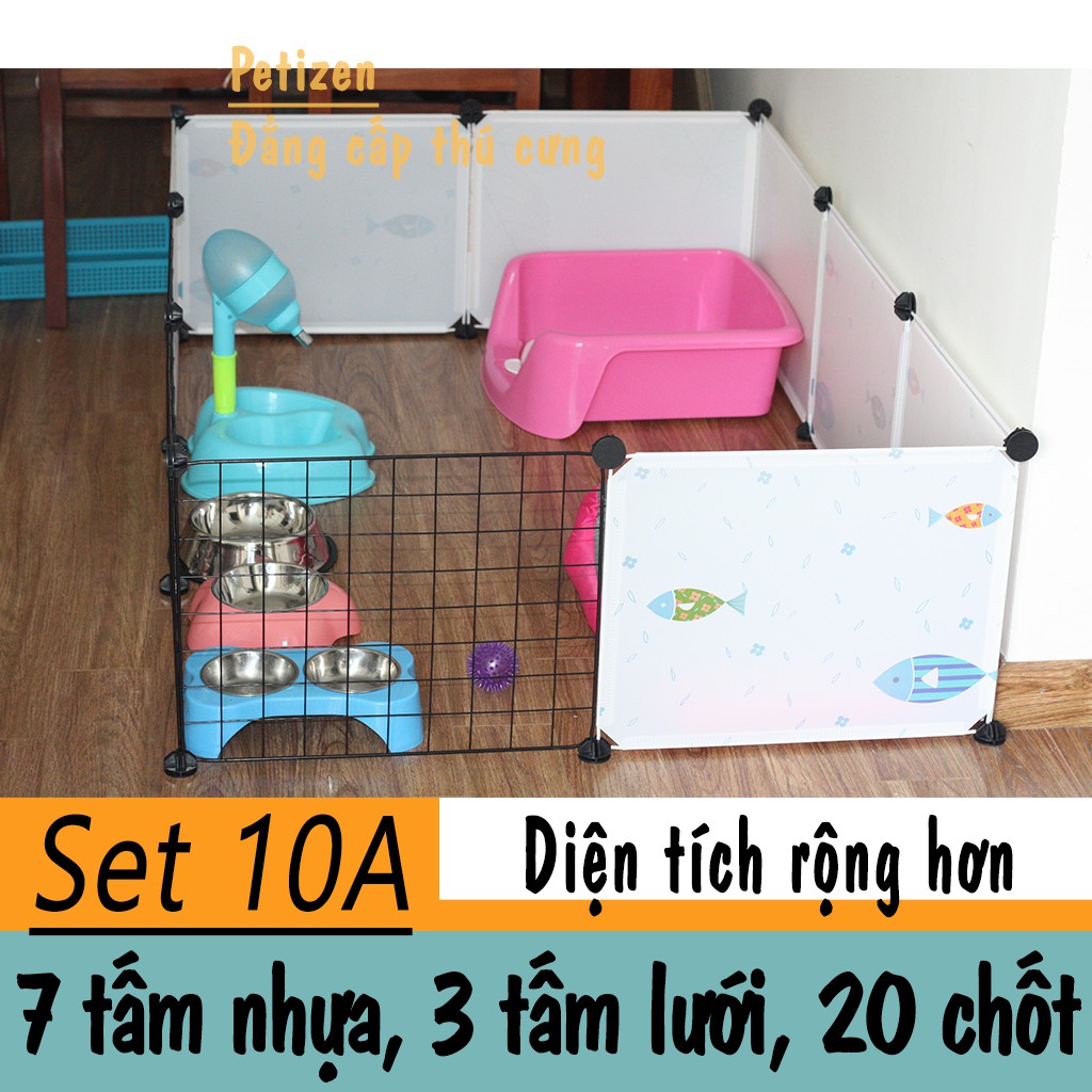 Bộ chuồng quây hướng dẫn chó đi vệ sinh 10 tấm