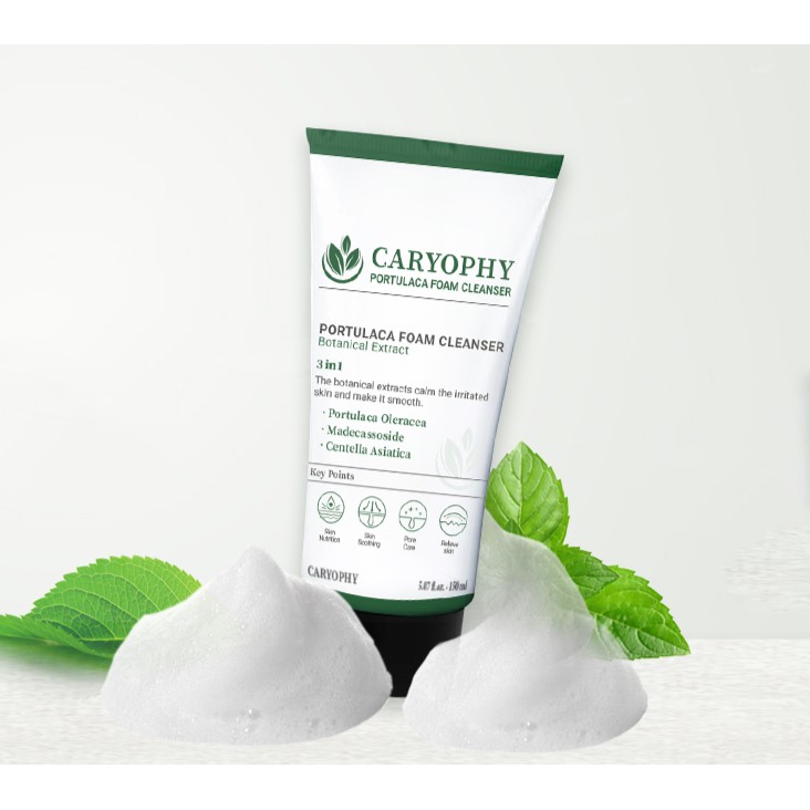 Sữa rửa mặt giảm mụn Caryophy Portulaca Cleansing Foam _ Caryophy Chính Hãng