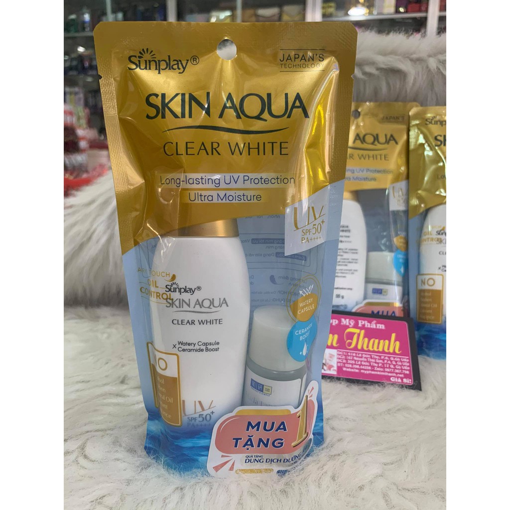 [Mã COS1904 giảm 8% đơn 300K] Sữa Chống Nắng Dưỡng Trắng Sunplay Skin Aqua Clear White SPF50 loại 55g | BigBuy360 - bigbuy360.vn