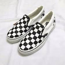 Giày vans lười slip on caro đen trắng nam, nữ