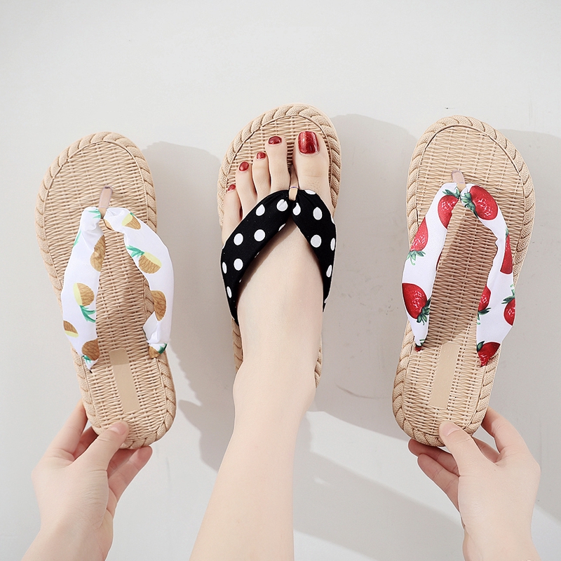 👑Dép Sandal xỏ ngón đế bằng bằng cao su thời trang đi biển cho nữ