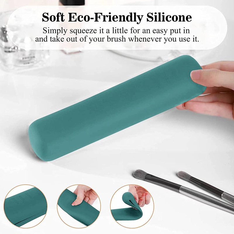 Giá Đỡ Cọ Trang Điểm Bằng Silicon Thiết Kế Nhỏ Gọn Tiện Dụng Mang Theo Du Lịch