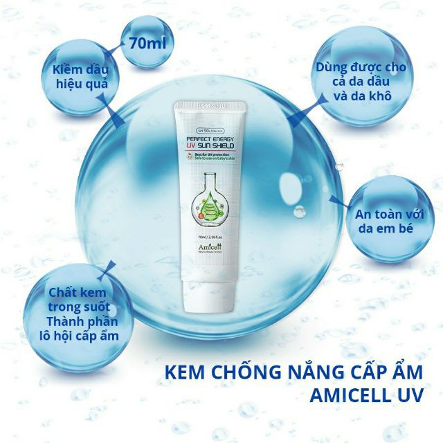 Kem Chống Nắng Cao Cấp Perfect Energy Amicell Dưỡng Ẩm Sáng Da SPF50+ 70ml - 0001