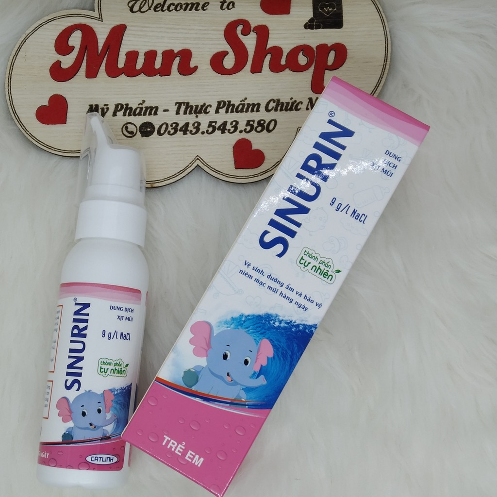 Dung dịch xịt mũi SINURIN trẻ em đăng trương chai 120ml