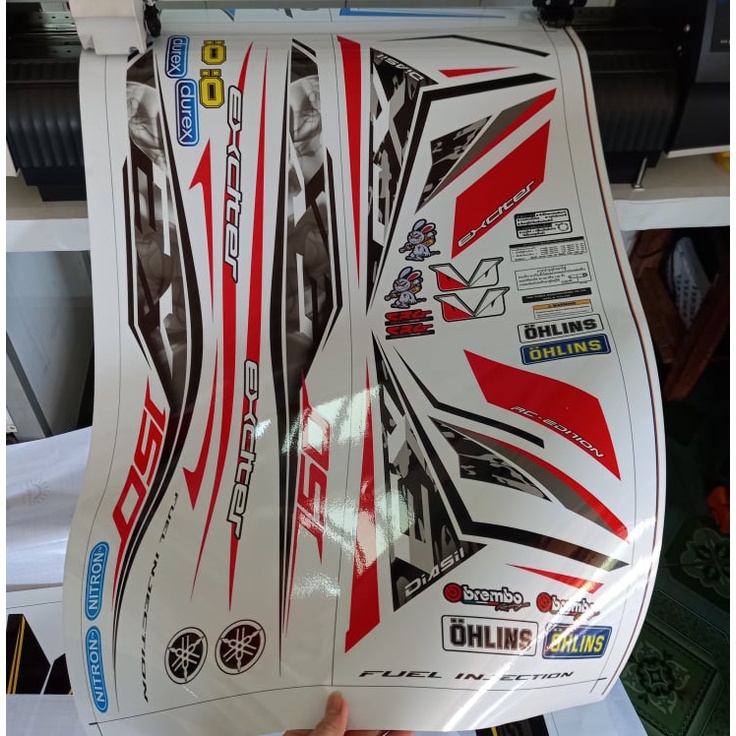 tem rời ex 150 chữ ex xéo đen đỏ xe trắng