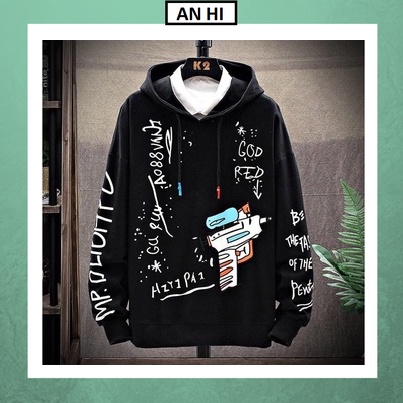 Hoodie, Áo khoác nam hoodie nữ đẹp họa tiết chữ đen nỉ mũ giá rẻ cao cấp mùa đông chống nắng trẻ em bé trai gái hàn quốc