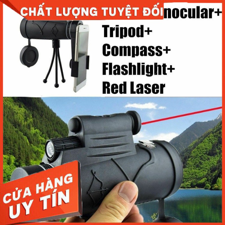 HÀNG CAO CẤP -  Bộ ống nhòm 1 mắt hồng ngoại tầm nhìn ban đêm phạm vi 1800M / 9900M + đèn pin la bàn  - Hàng Cao Cấp