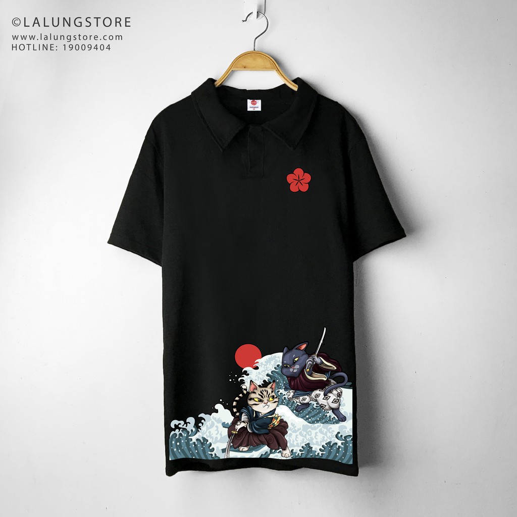 Áo Polo Unisex Hoạ Tiết Sóng Gió Gia Tộc