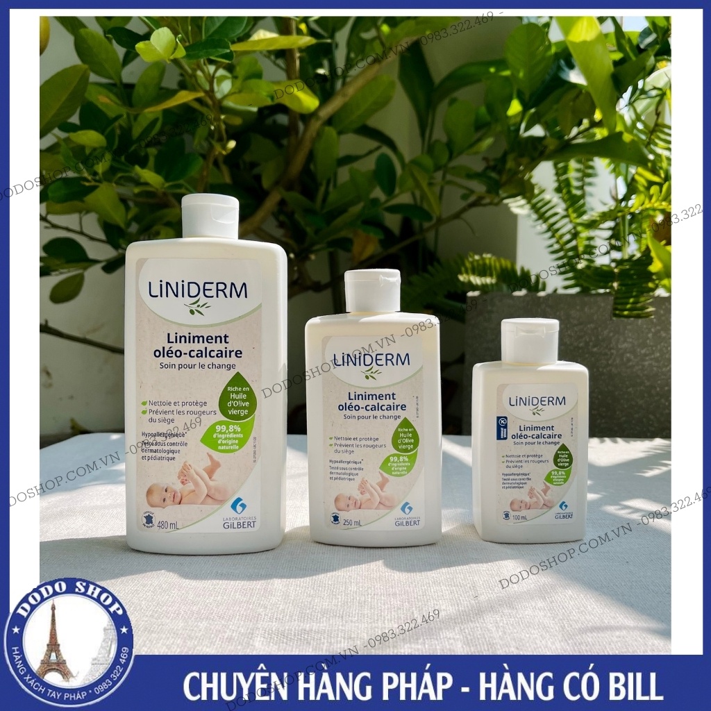 Kem thay bỉm Liniderm của Gilbert 480ml giúp mông khô thoáng, chống hăm, tiện lợi. Dung dịch thay bỉm liniment, liniderm