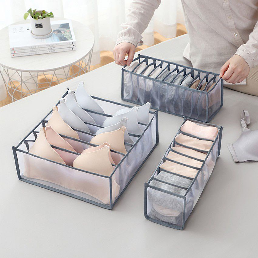 Hộp đựng đồ lót nhiều ngăn chống bụi cao cấp, quần lót / áo / vớ khay để đồ sắp xếp tủ quần áo -Hello House