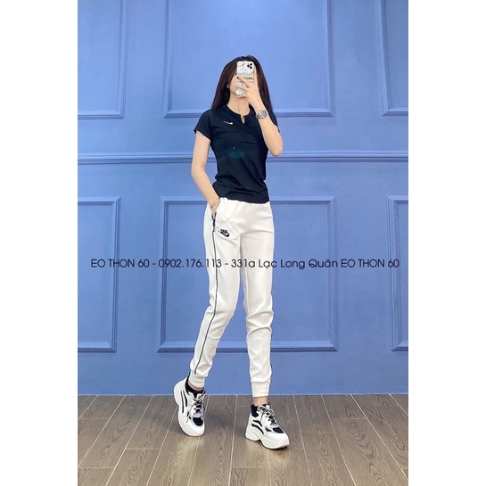 Áo cổ xẻ dáng dài,quần jogger 1 sọc có bo  Eothon60