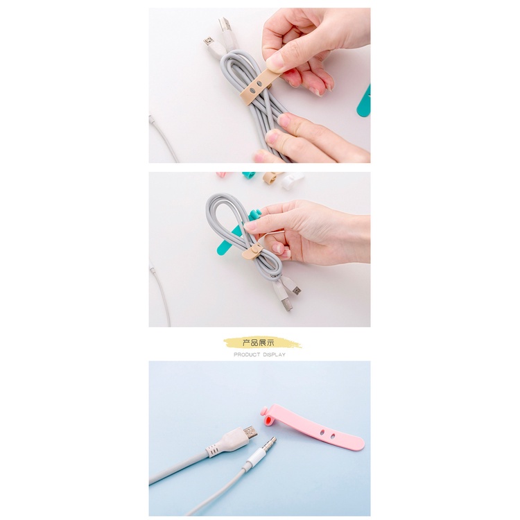 Set 4 Dây Cao Su Mềm Quấn Dây Cáp Sạc / Tai Nghe